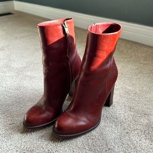 Sam Edelman Red Leather Booties